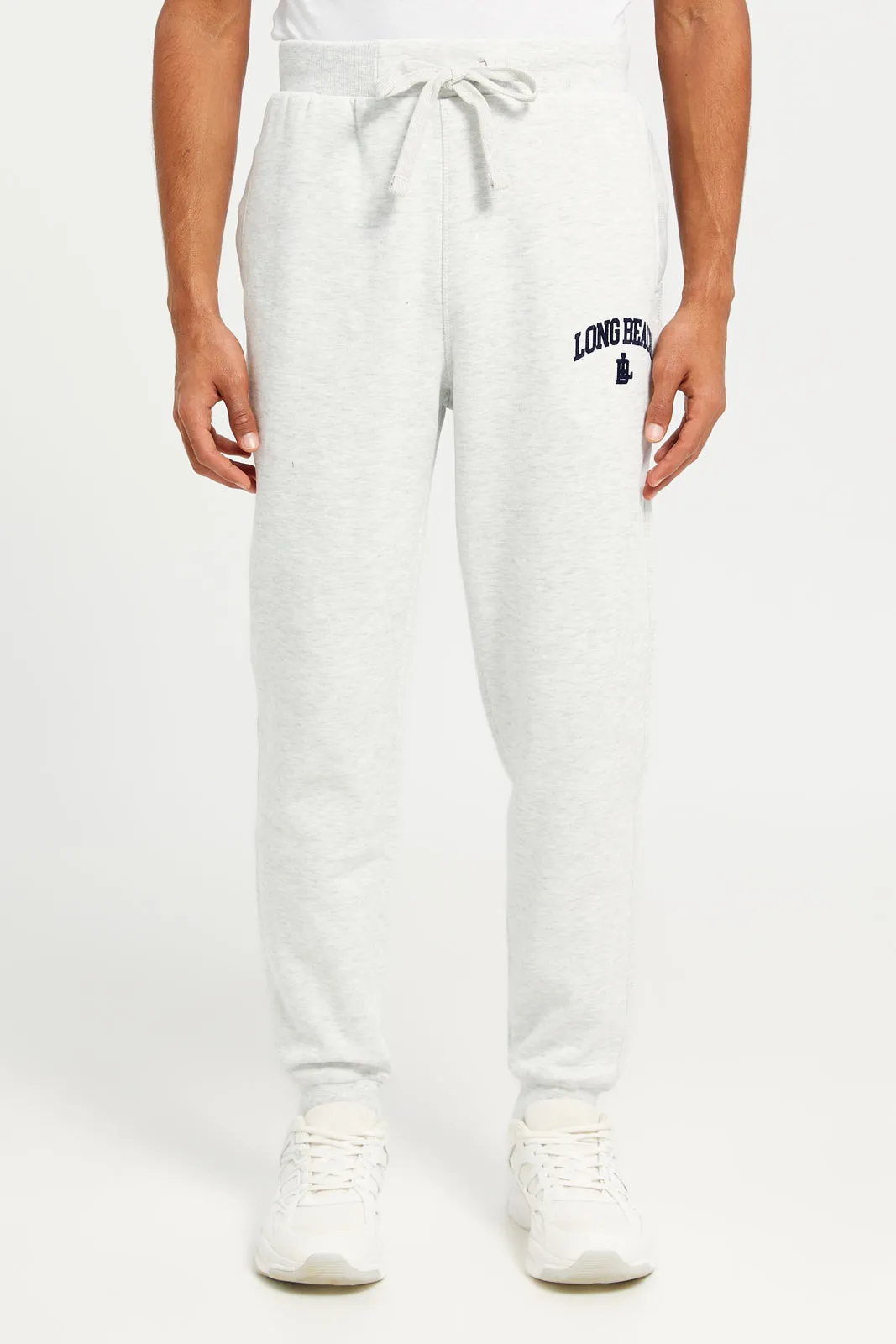 Men Grey Printed Joggers sold by Redtag