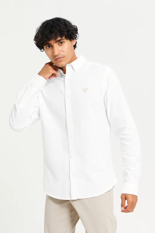 Men White Button Down Oxford Shirt sold by Redtag