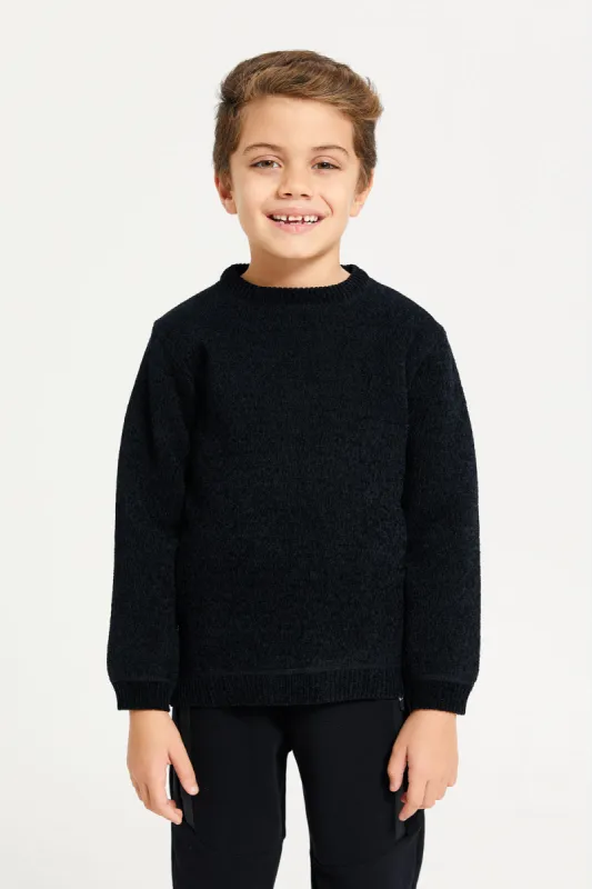 Boys Black Chenille With Fleece Lining Pullover sold by Redtag