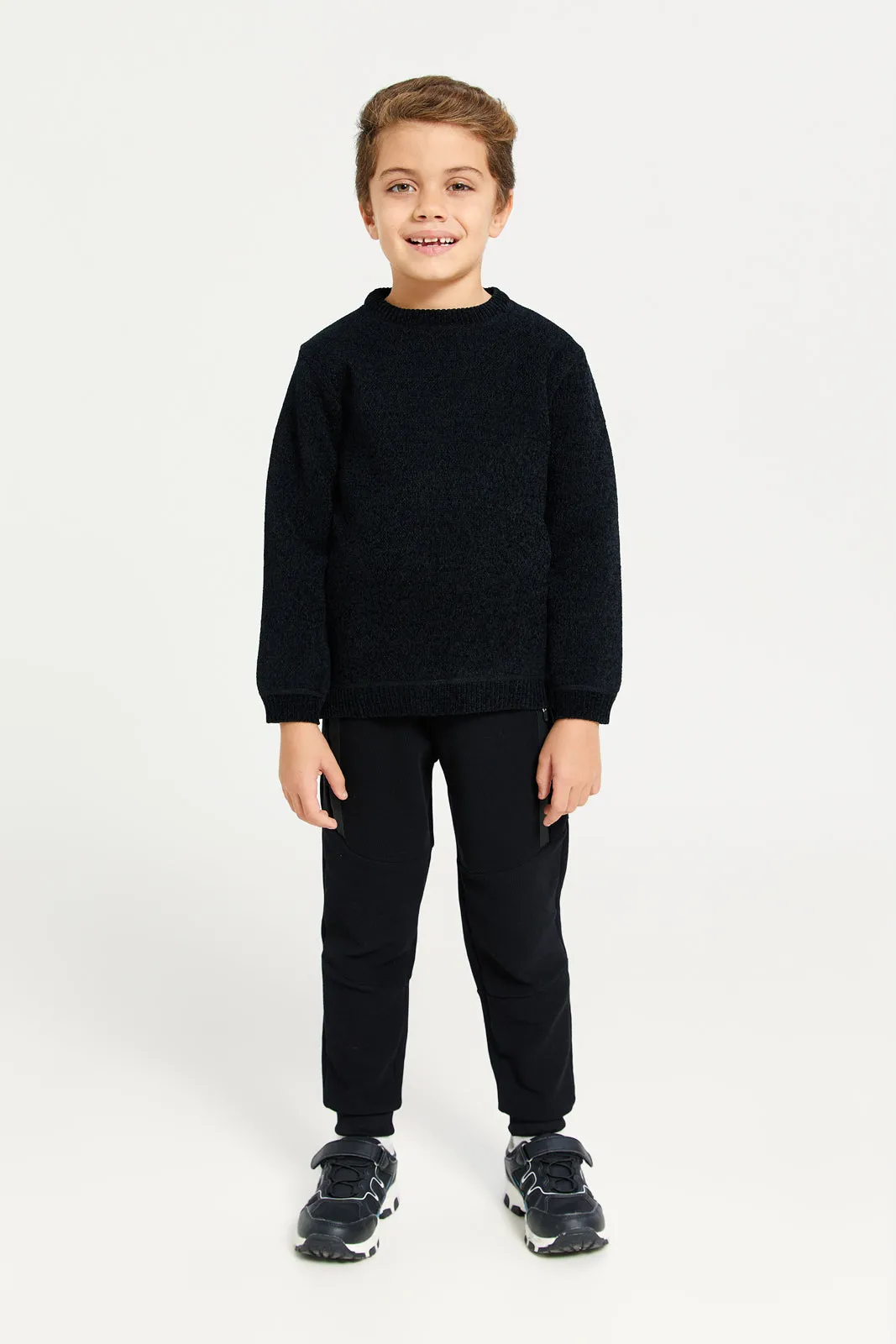 Boys Black Chenille With Fleece Lining Pullover sold by Redtag product image thumbnail 2