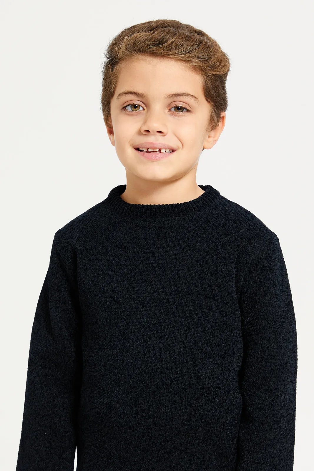 Boys Black Chenille With Fleece Lining Pullover sold by Redtag product image thumbnail 4