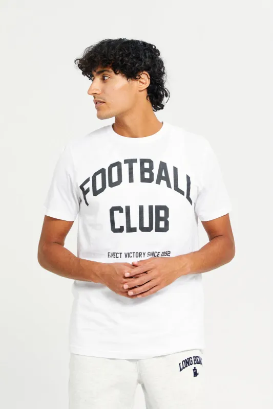 Men White Printed T-Shirt sold by Redtag