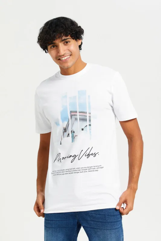 Men White Printed T-Shirt sold by Redtag