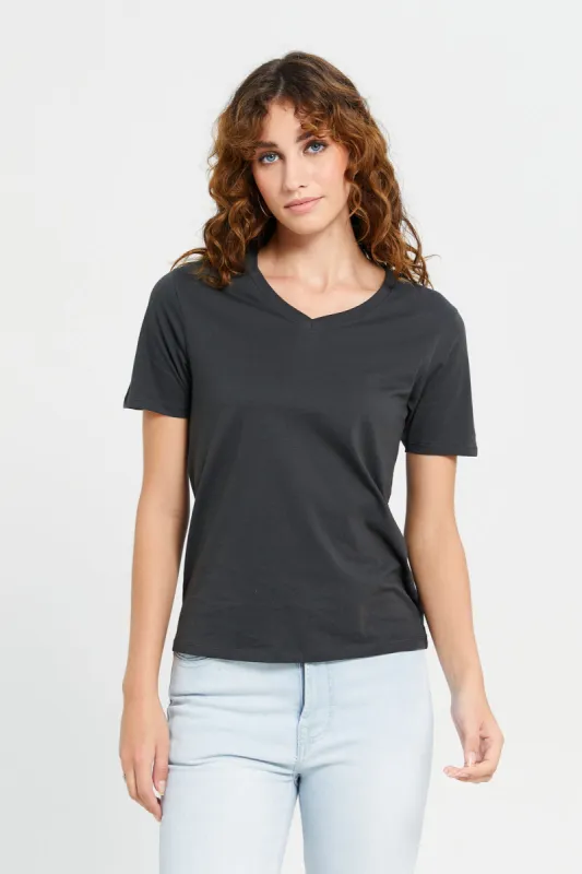 Women Black Basic T-Shirt sold by Redtag