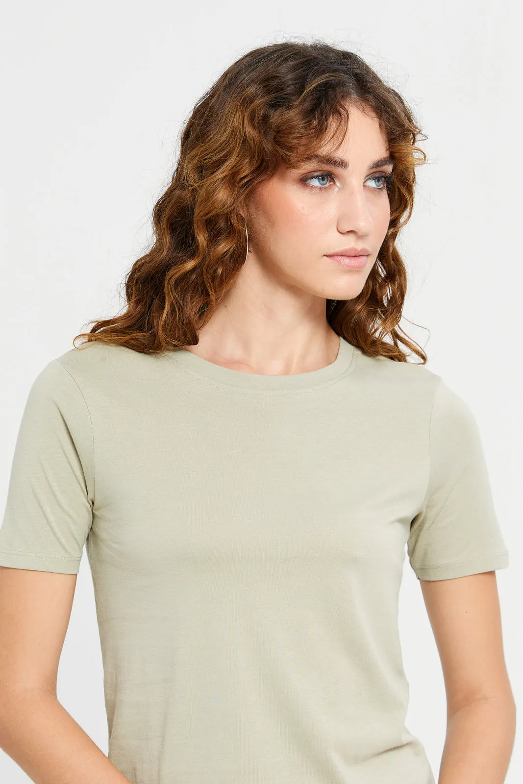 Women Green Basic T-Shirt sold by Redtag product image thumbnail 4