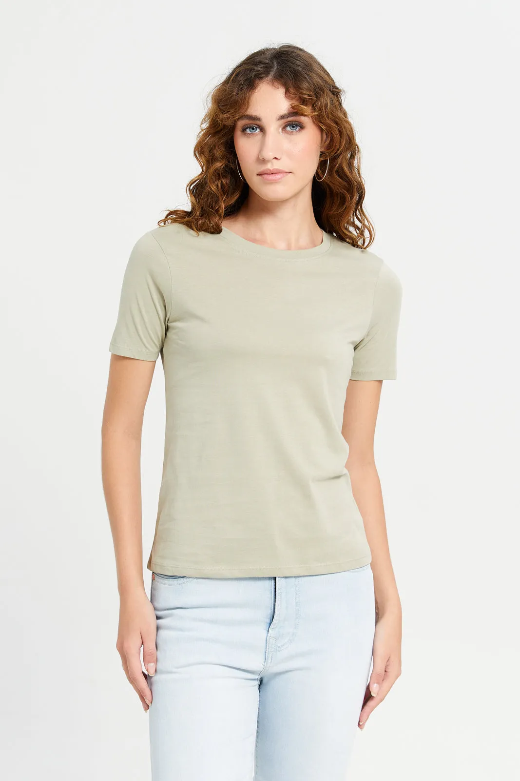 Women Green Basic T-Shirt sold by Redtag
