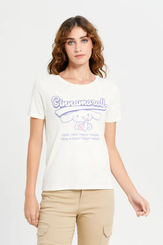 Women Ivory Cinnamoroll Printed T-Shirt sold by Redtag