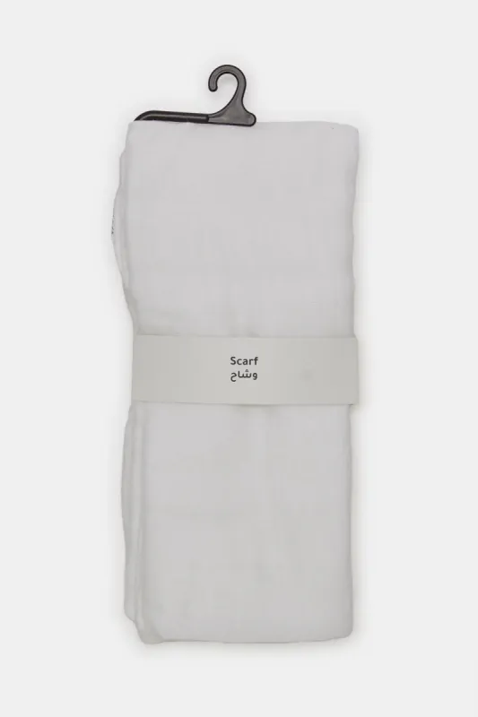 Women White Plain Scarf sold by Redtag