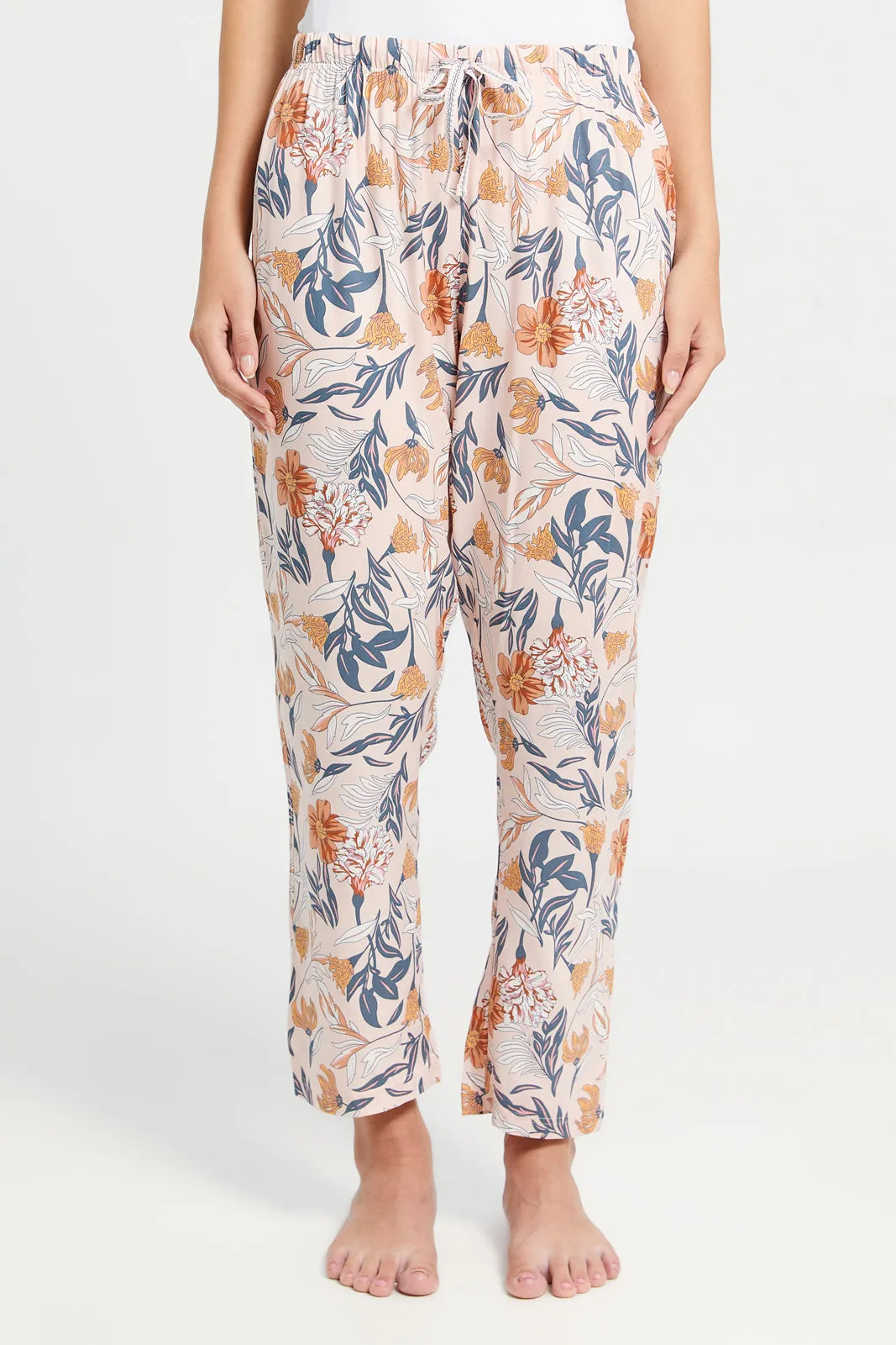 Women Pink Floral Print Pyjama Bottom sold by Redtag
