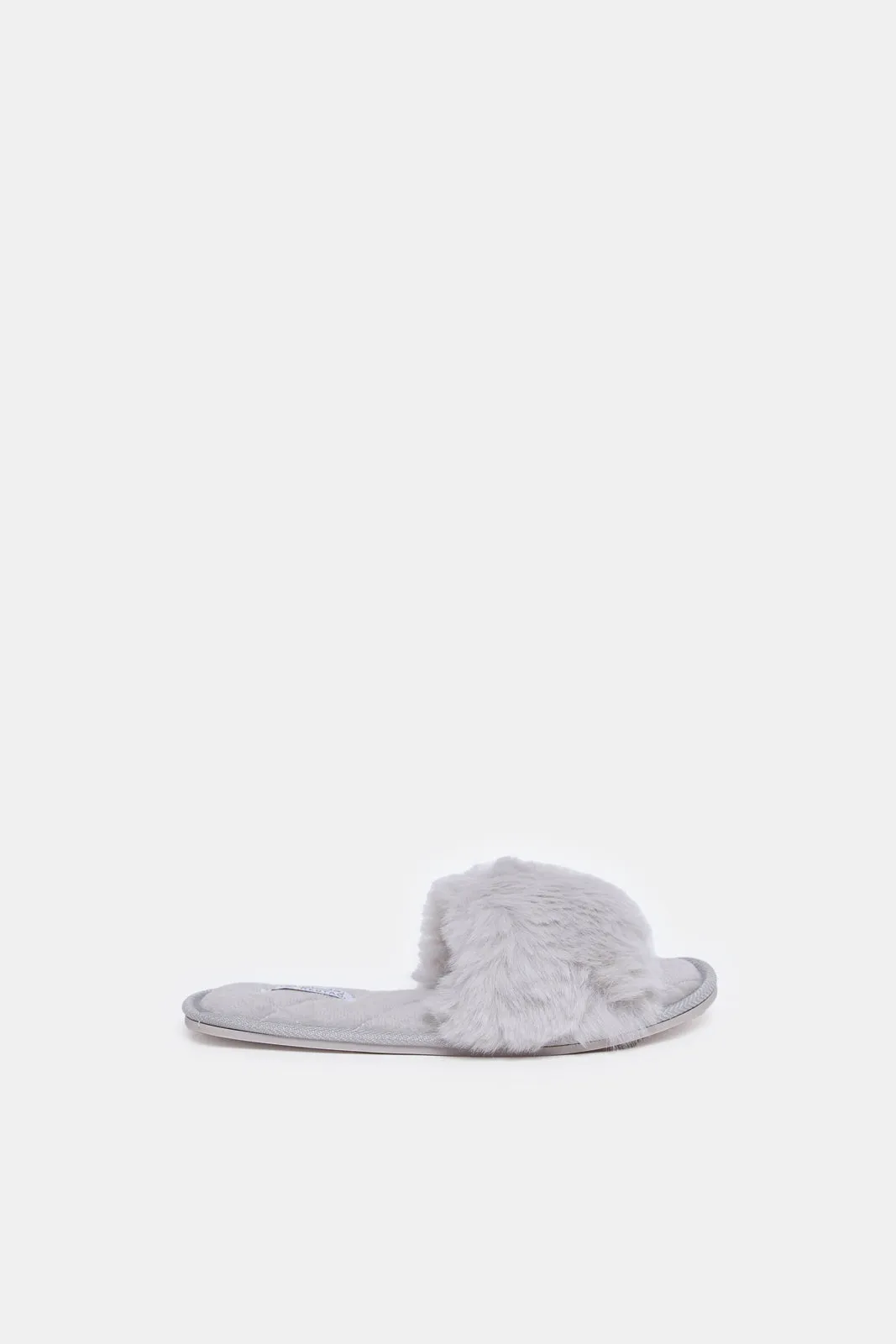 Women Grey Fur Slipper sold by Redtag