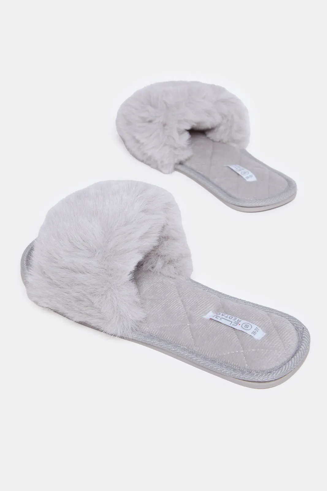Women Grey Fur Slipper sold by Redtag product image thumbnail 4