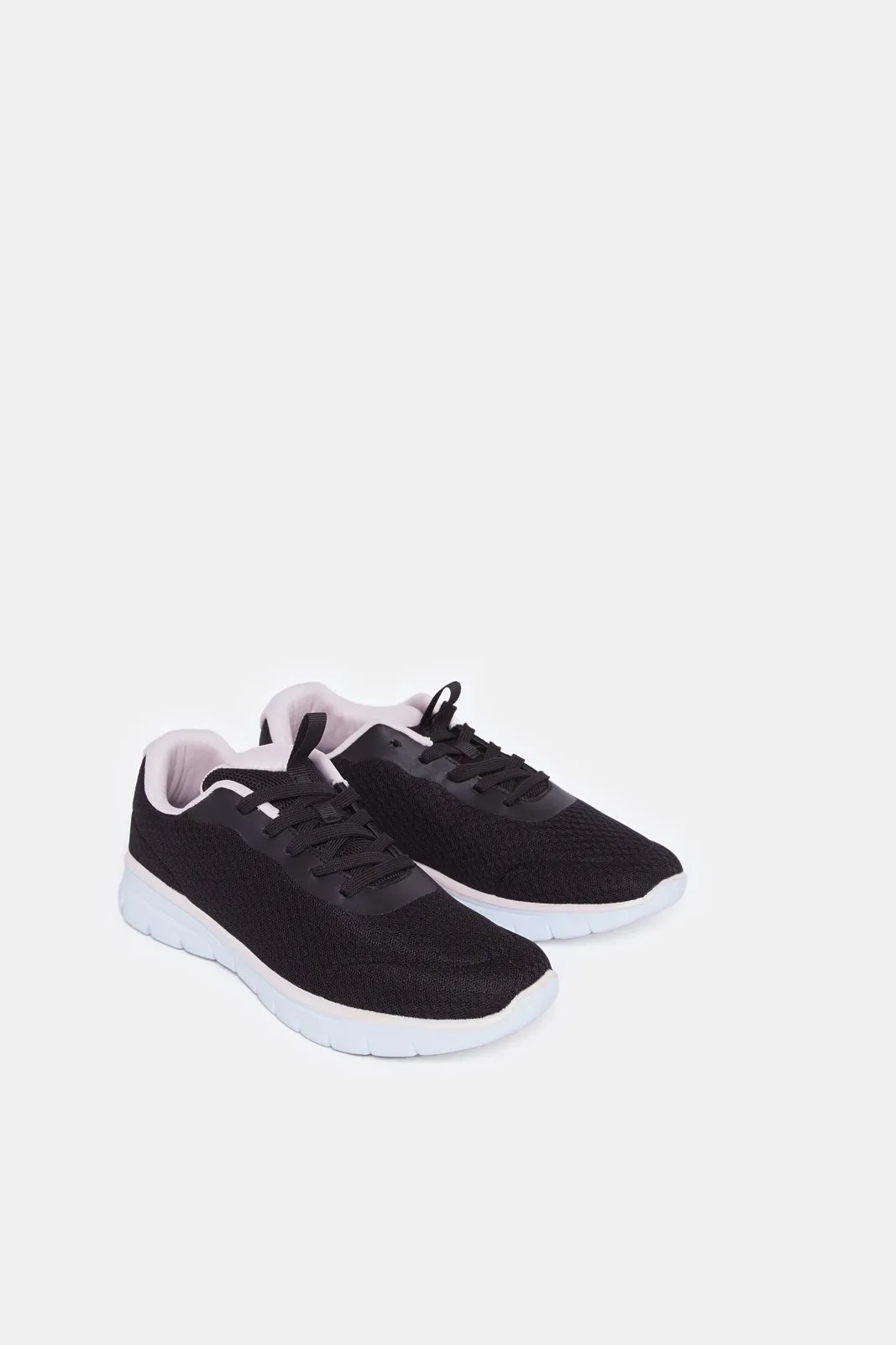 Women Black Lace Up Trainer sold by Redtag product image thumbnail 2