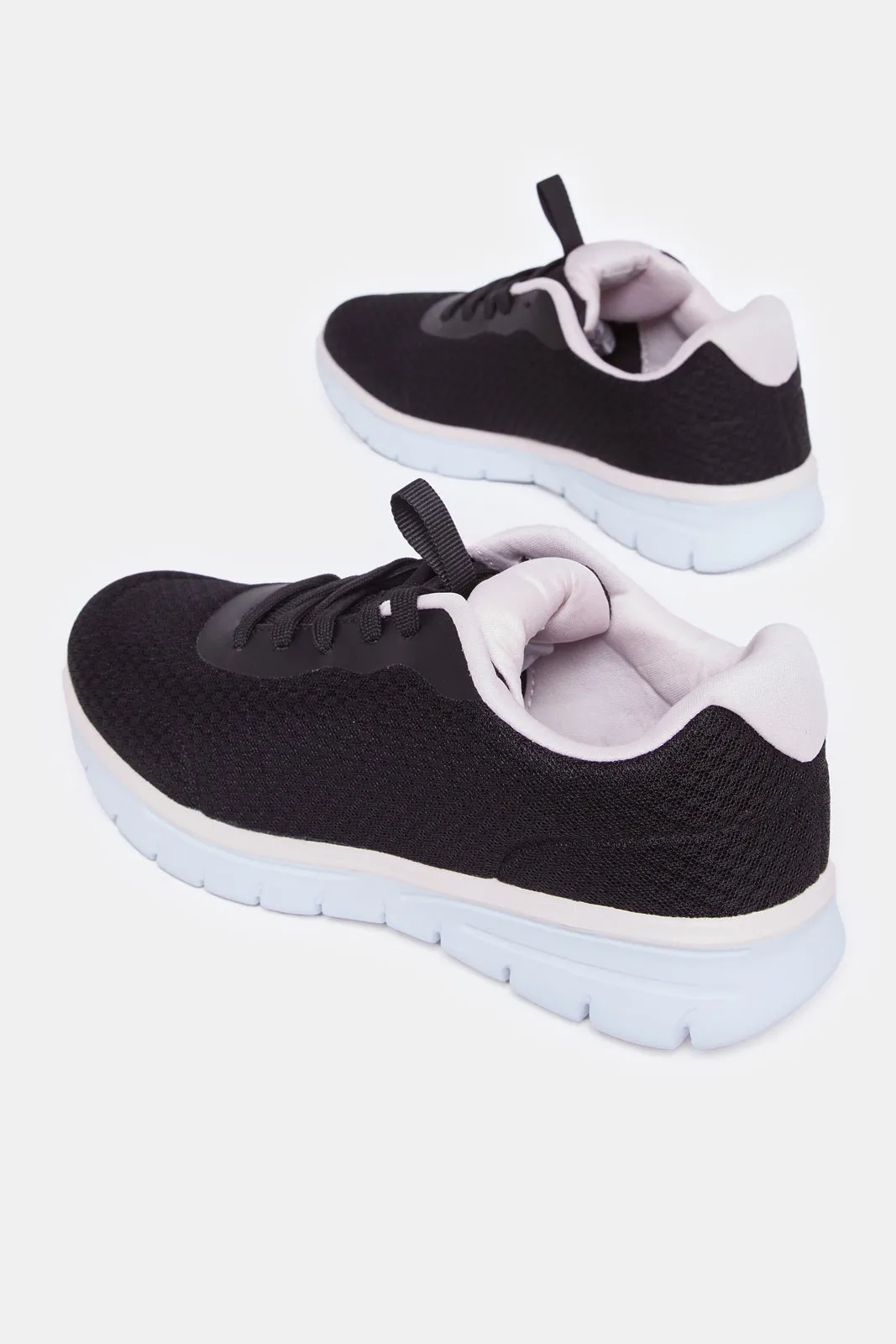 Women Black Lace Up Trainer sold by Redtag product image thumbnail 4