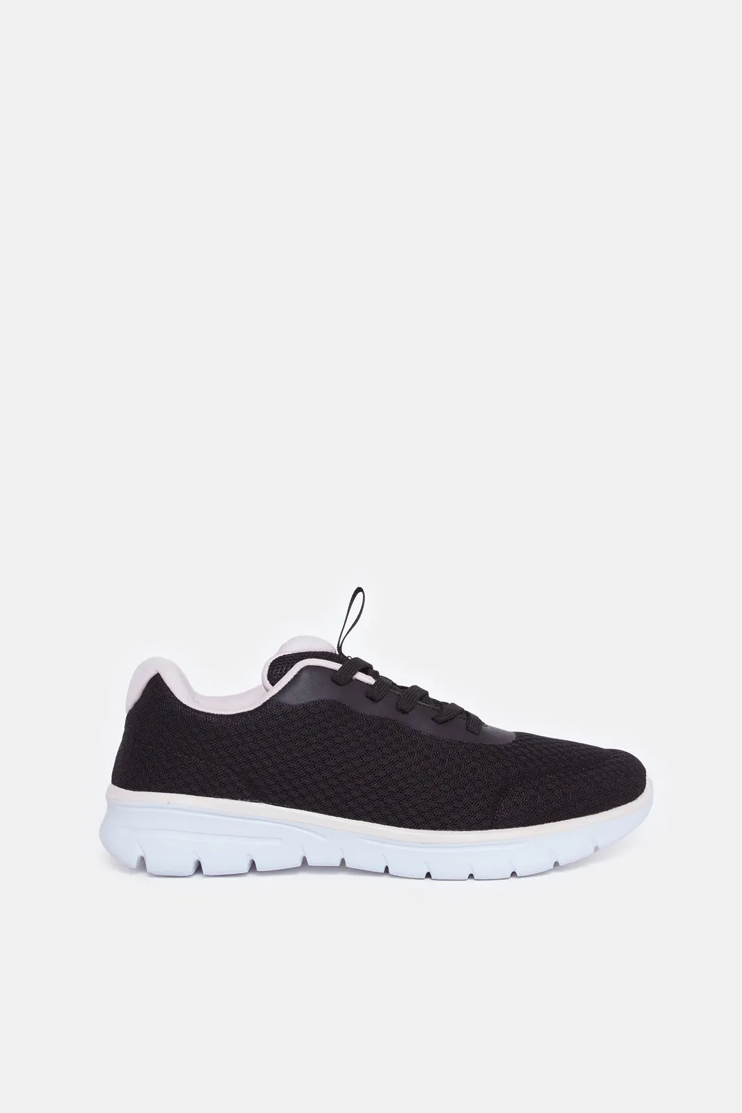 Women Black Lace Up Trainer sold by Redtag