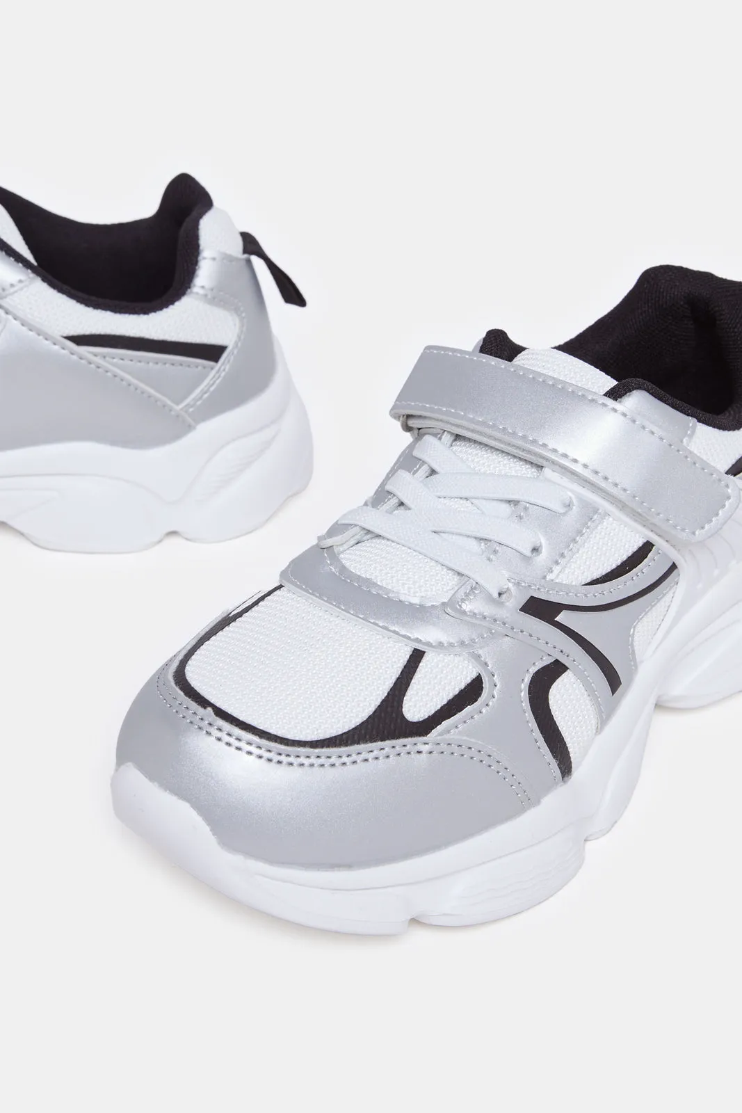 Senior Boys Grey Material Block Trainers sold by Redtag product image thumbnail 4