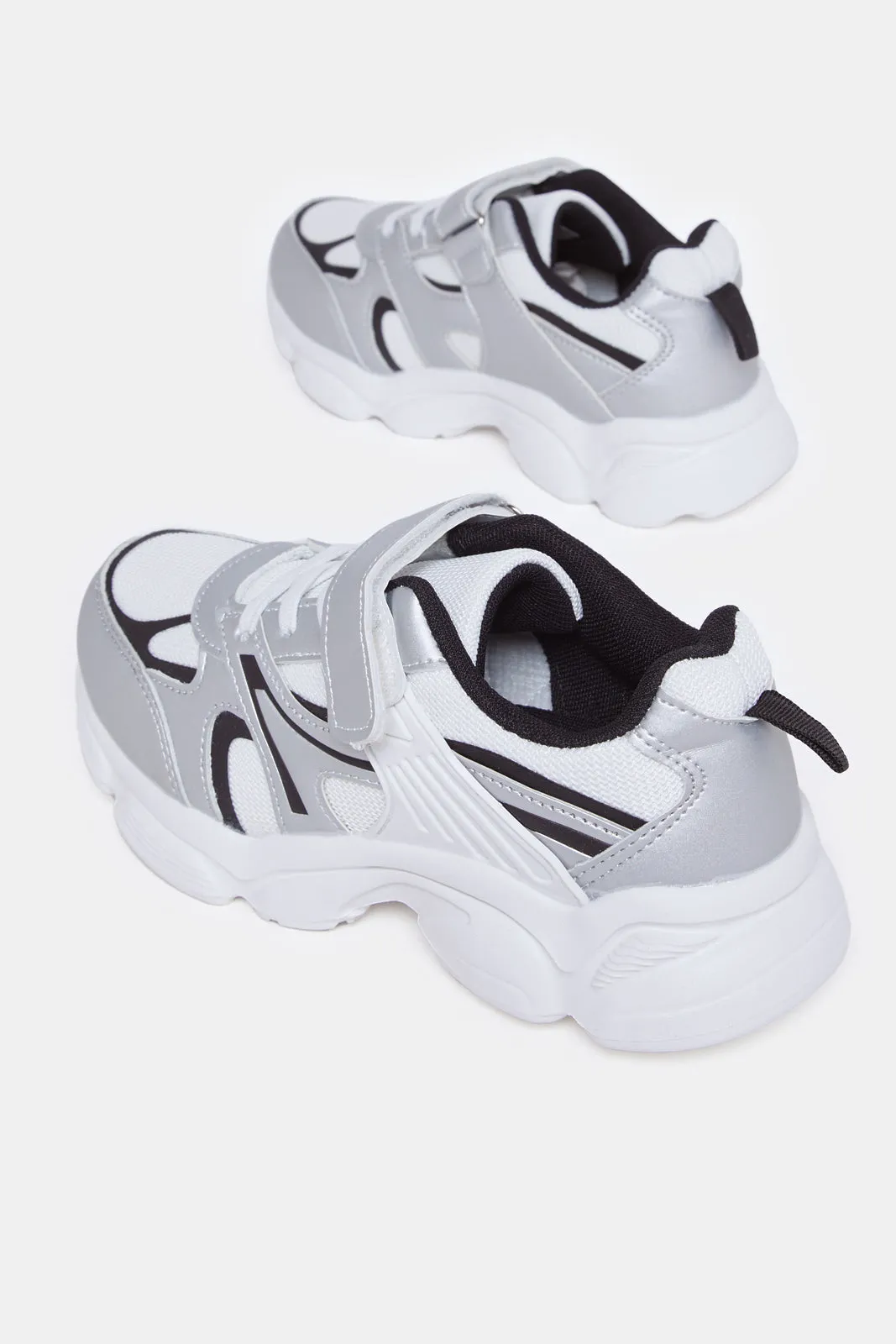 Senior Boys Grey Material Block Trainers sold by Redtag product image thumbnail 3