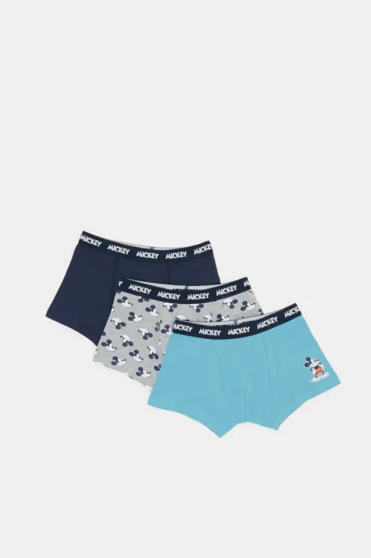 Boys Assorted Solid And Sonic Boxer Brief Set (Pack of 3) made by Redtag