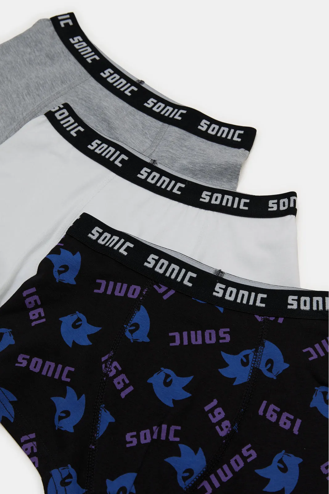 Boys Assorted Solid And Sonic Boxer Brief Set (Pack of 3) sold by Redtag product image thumbnail 2
