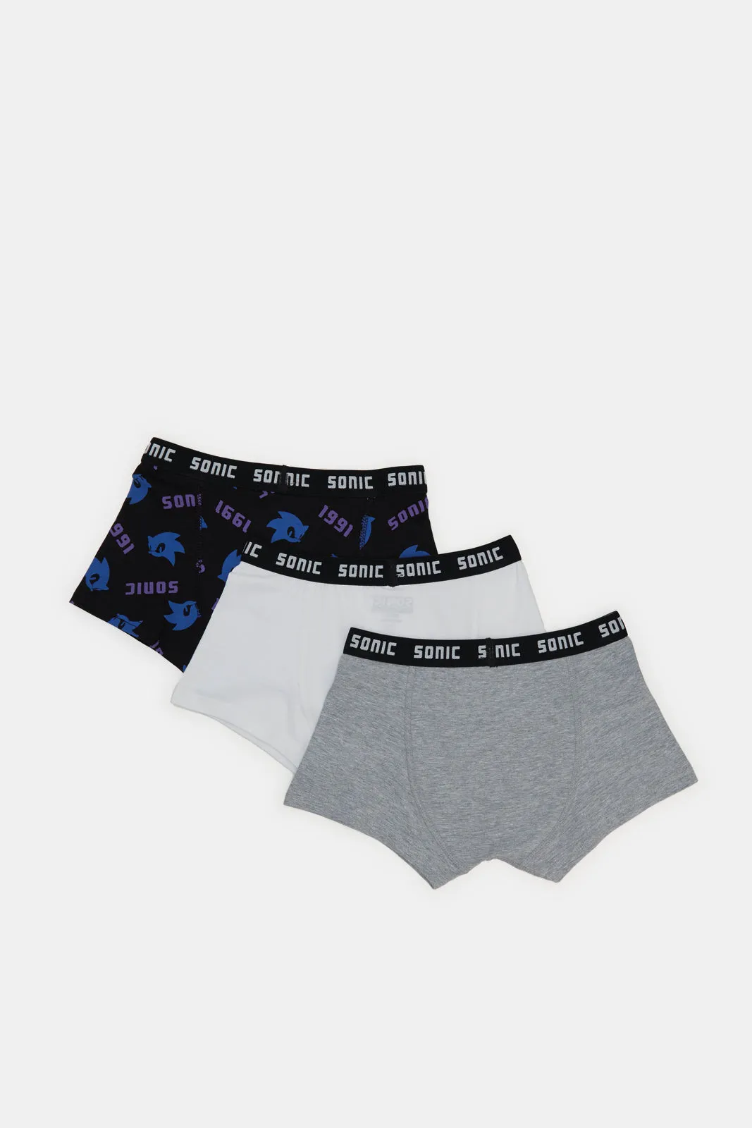 Boys Assorted Solid And Sonic Boxer Brief Set (Pack of 3) sold by Redtag product image thumbnail 3