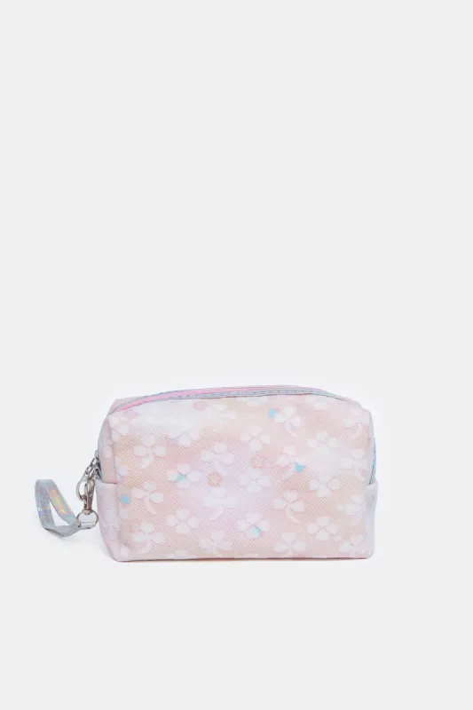 Women Pink Floral Printed Pouch sold by Redtag