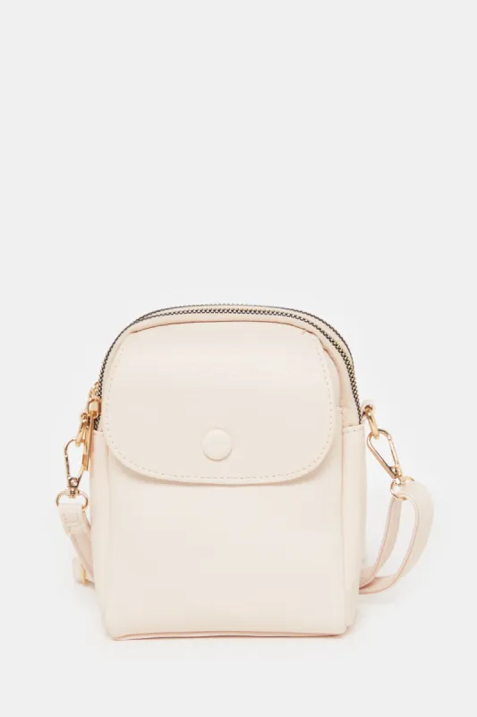 Women Beige Plain Mobile Pouch sold by Redtag