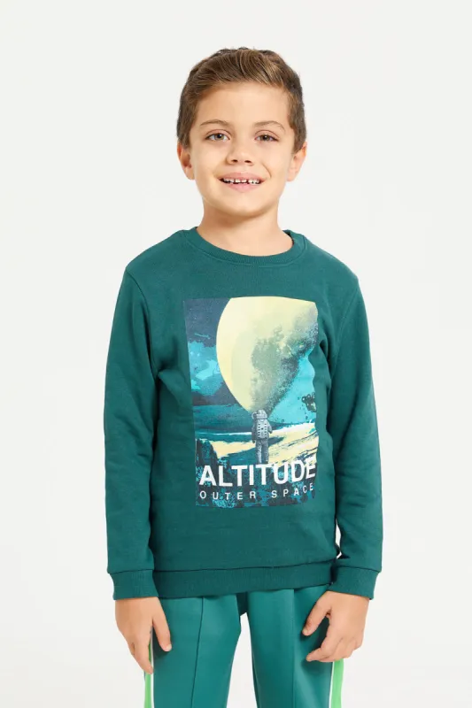 Boys Teal Printed Sweatshirt sold by Redtag