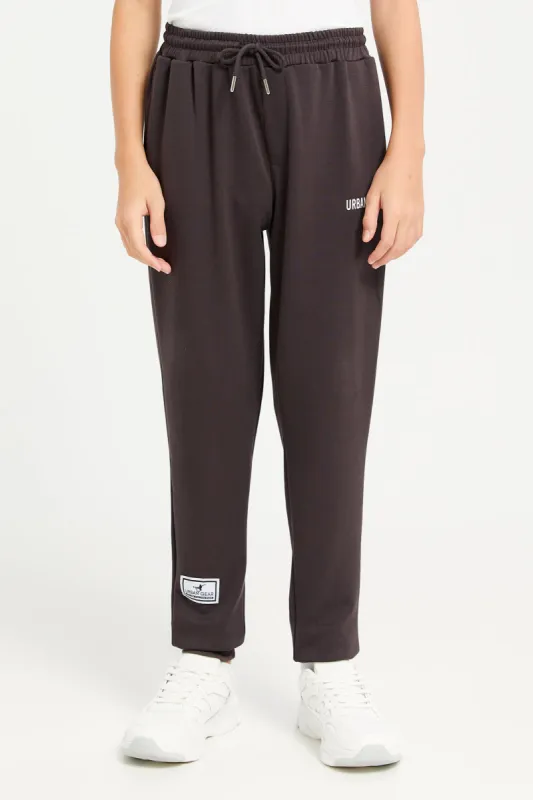 Senior Boys Brown Printed Active Pants sold by Redtag