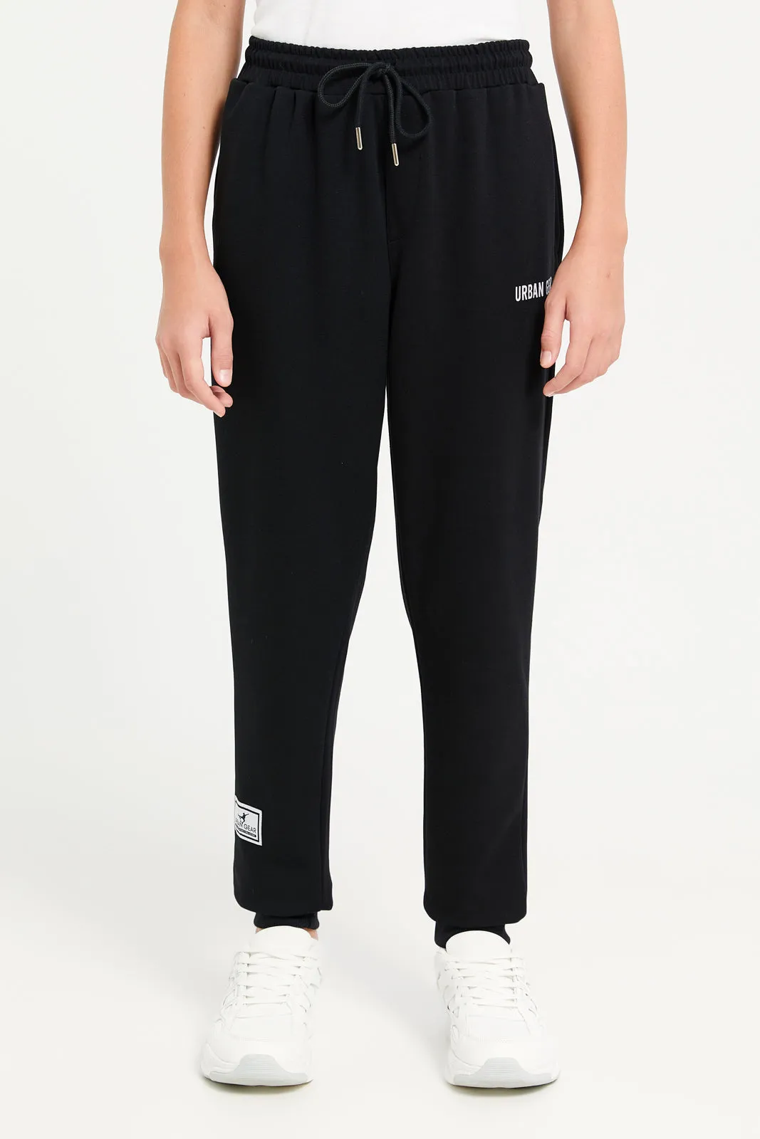 Senior Boys Black Printed Active Pants sold by Redtag