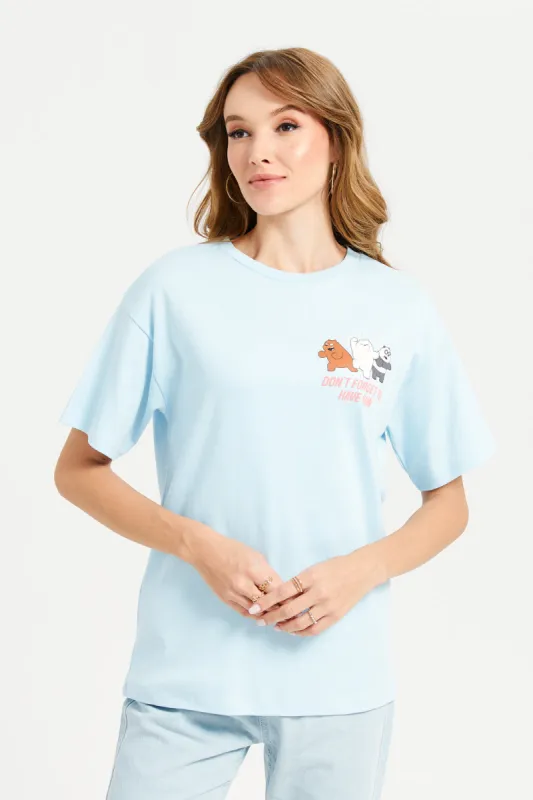 Women Blue We Bare Bears Printed T-Shirt sold by Redtag