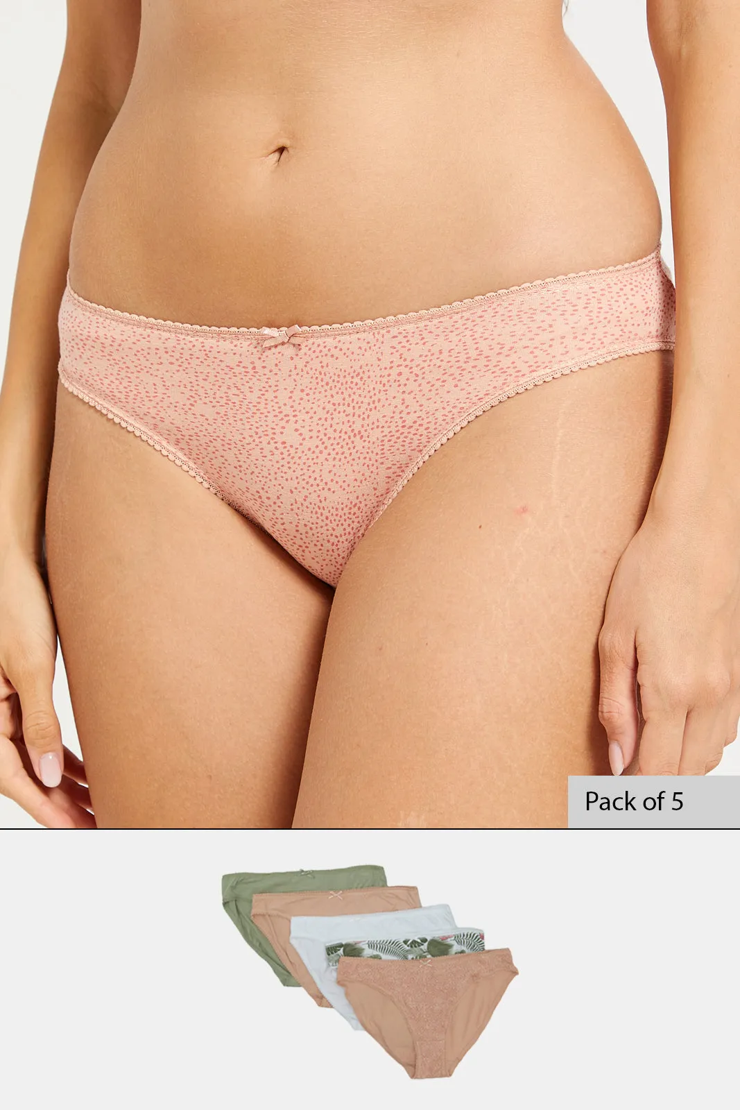 Women Assorted Printed Bikini Brief Set (Pack of 5) sold by Redtag