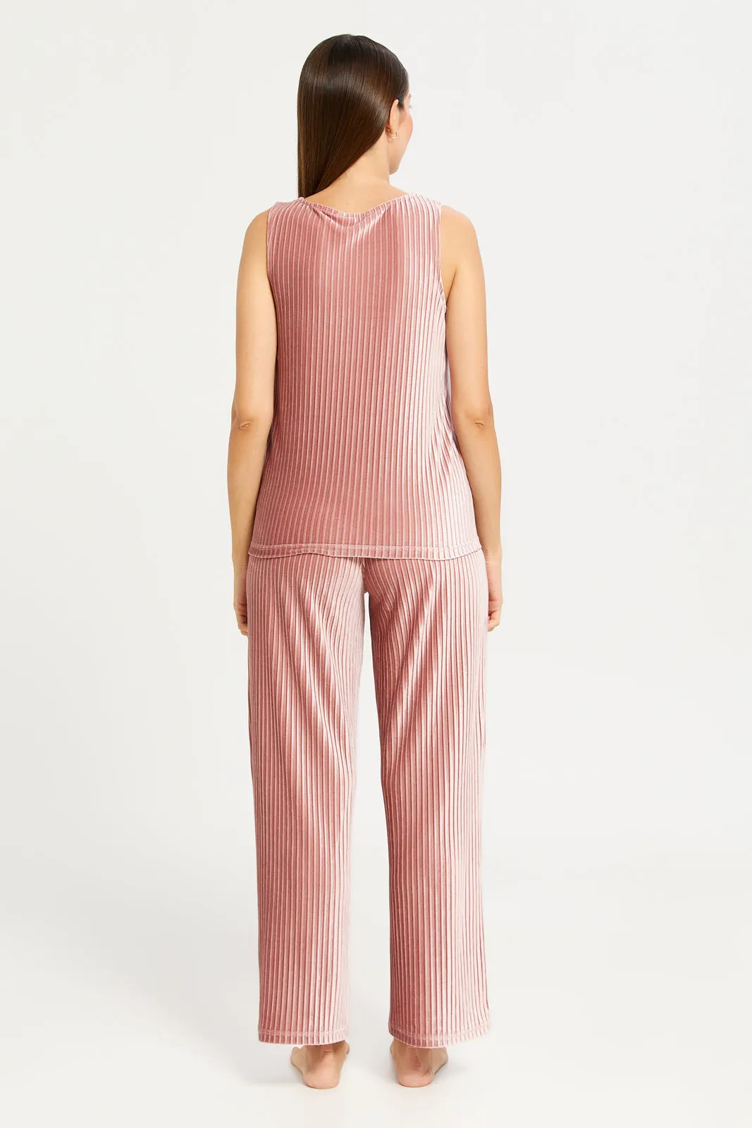 Women Pink Embellished Top With Long Pants Cami Set (2 Piece) sold by Redtag product image thumbnail 4