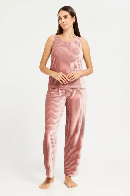 Women Pink Embellished Top With Long Pants Cami Set (2 Piece) sold by Redtag