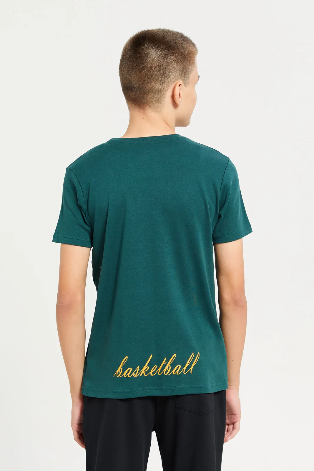Senior Boys Green Printed T-Shirt sold by Redtag product image thumbnail 3