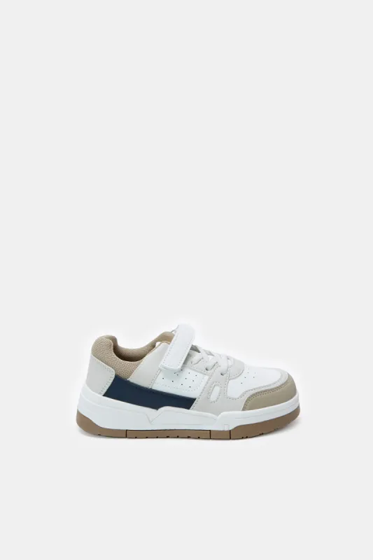 Boys White Material Block Sneaker sold by Redtag