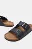 Men Black Cork Sandals With Buckle sold by Redtag
