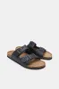 Men Black Cork Sandals With Buckle sold by Redtag
