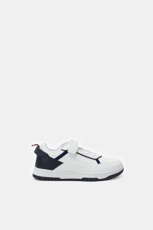 Senior Boys White Material Block Sneakers sold by Redtag