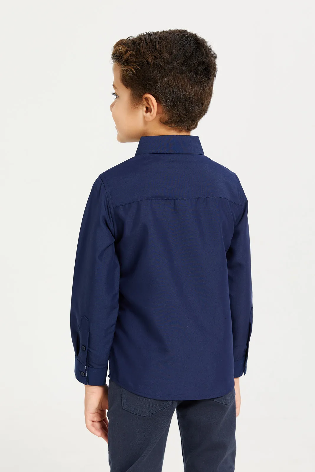 Boys Navy Classic Shirt sold by Redtag product image thumbnail 3