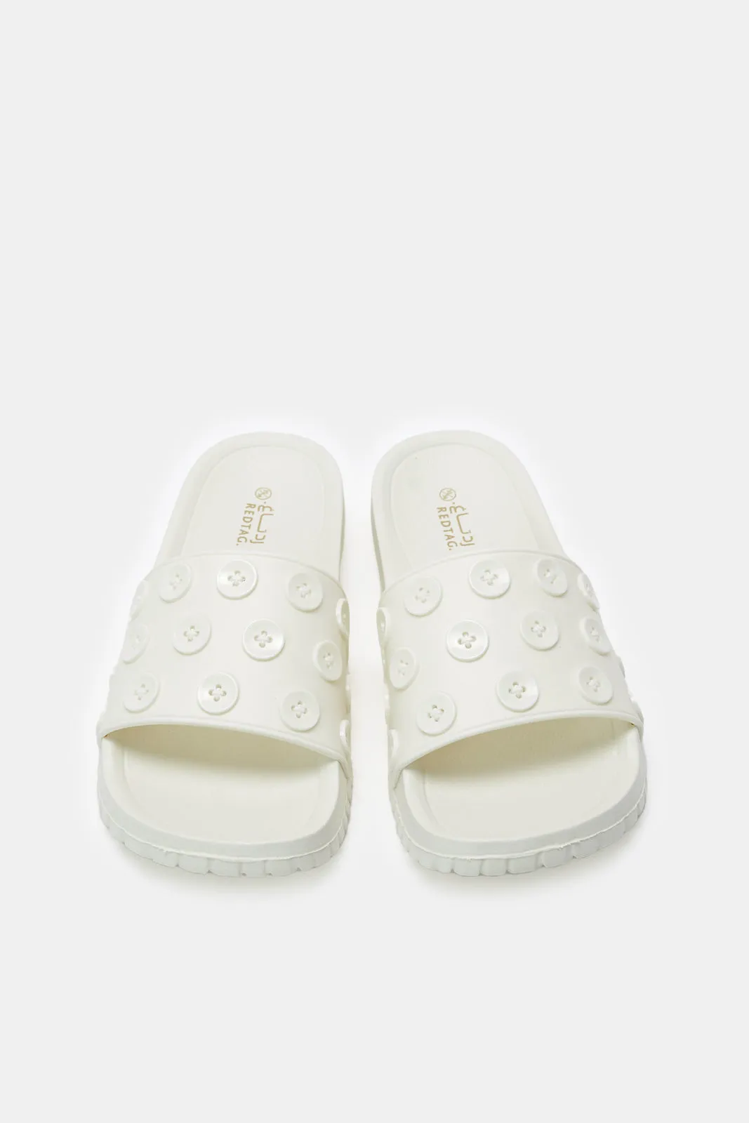 Women Beige Button Slide sold by Redtag product image thumbnail 2