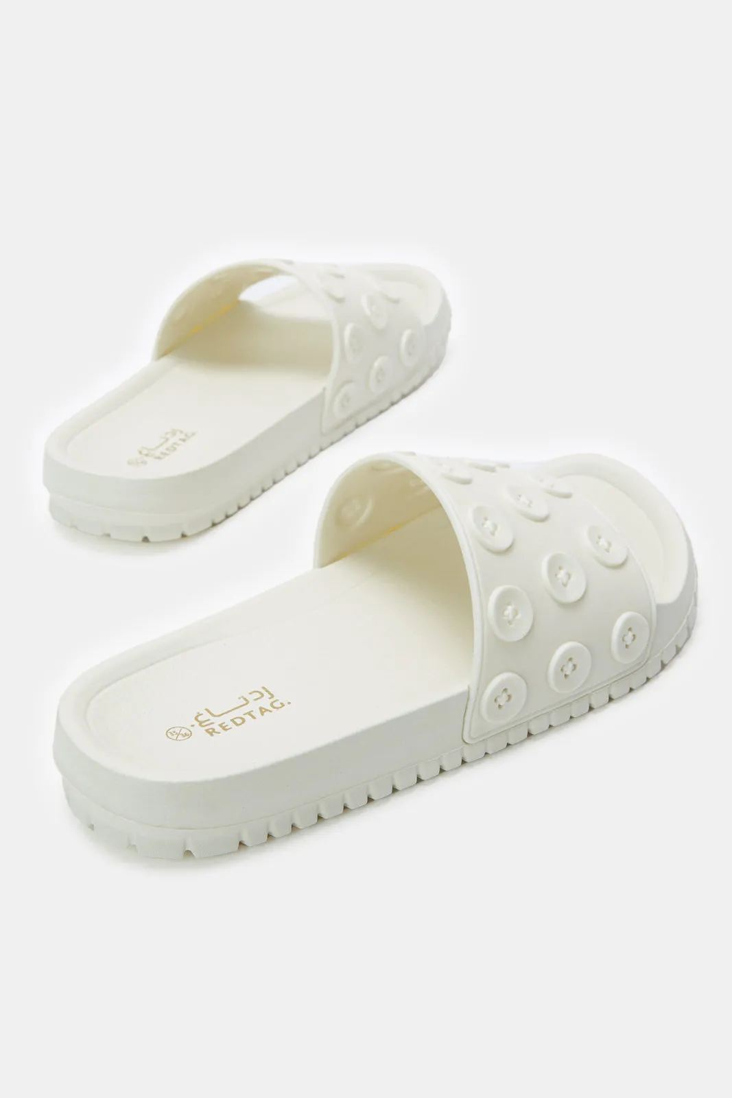 Women Beige Button Slide sold by Redtag product image thumbnail 4