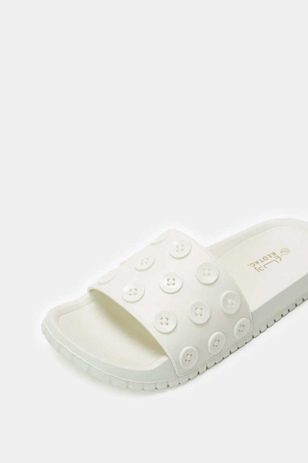 Women Beige Button Slide sold by Redtag product image thumbnail 3