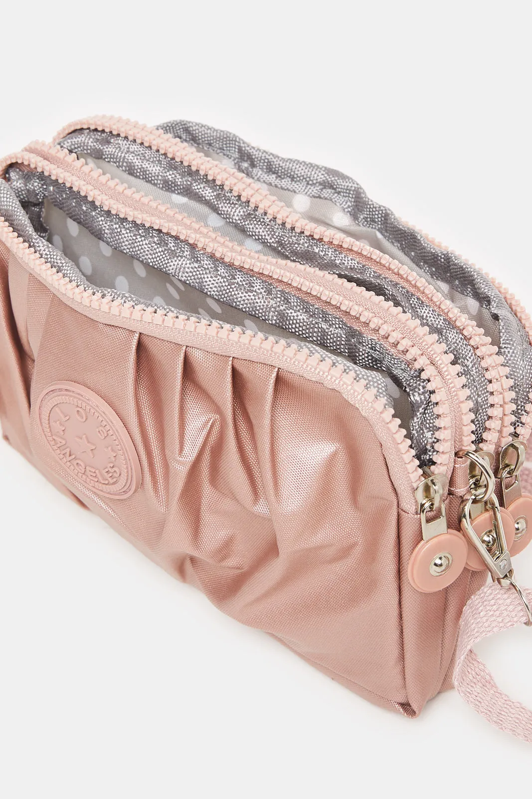 Women Pink Zipper Travel Pouch sold by Redtag product image thumbnail 4