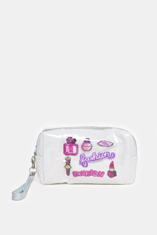 Women White Printed Pouch sold by Redtag