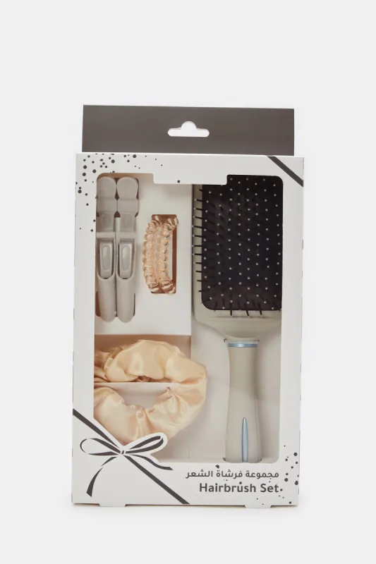 Women Beige Plain Hair Brush Set sold by Redtag