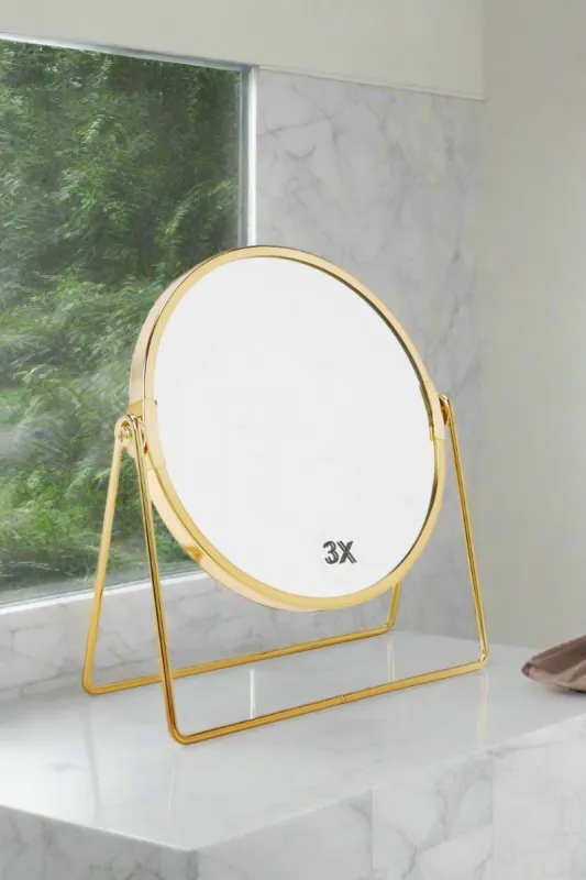 Gold Double Side Table Mirror sold by Redtag