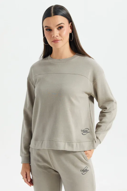 Women Green Cut And Sew Sweatshirt sold by Redtag