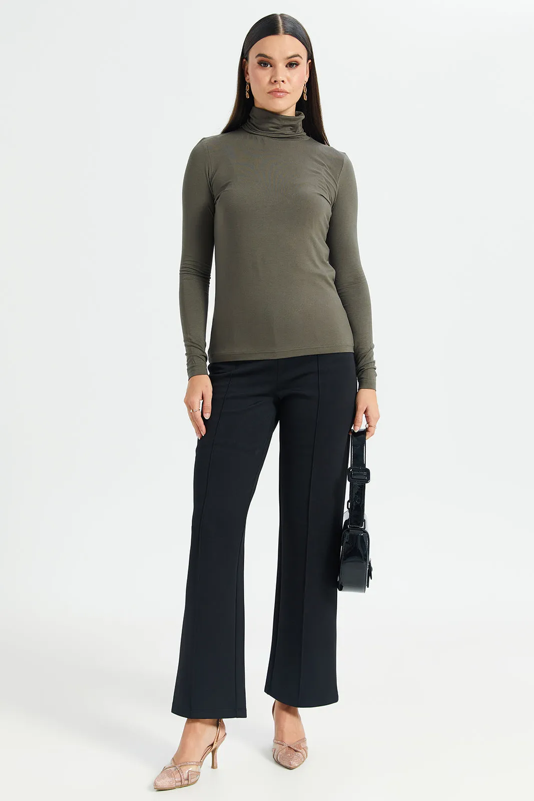 Women Olive Long Sleeve T-Shirt sold by Redtag product image thumbnail 2