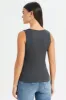 Women Charcoal Ribbed Vest sold by Redtag