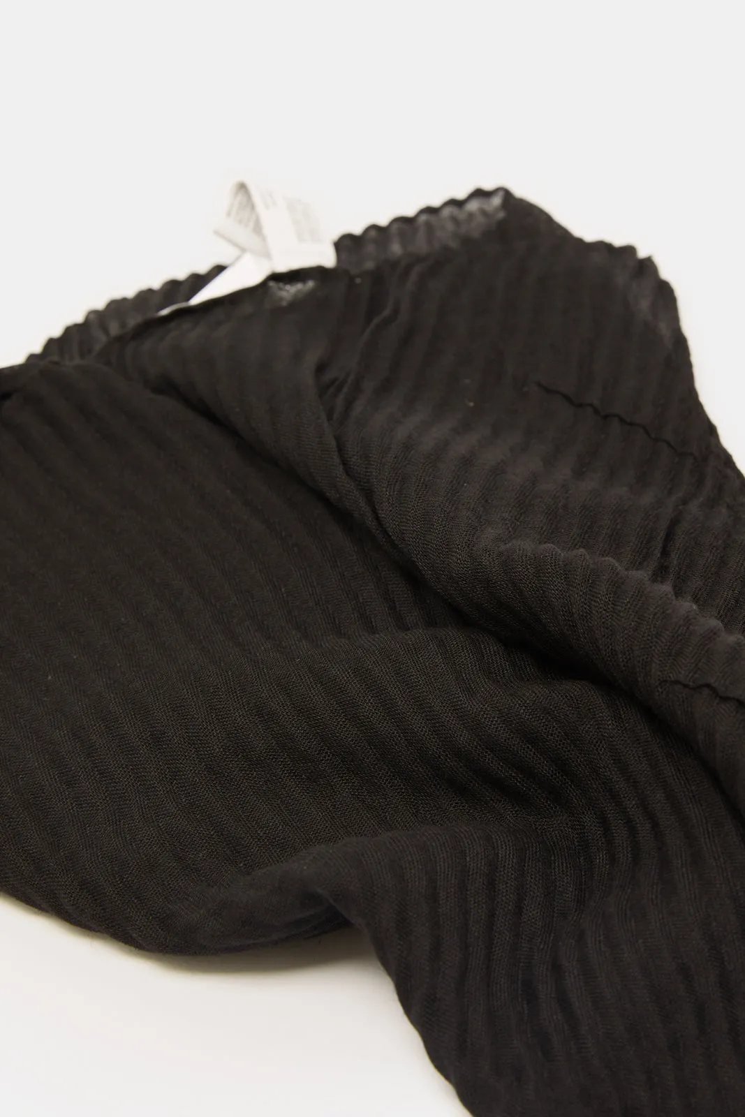 Women Black Pleated Scarf sold by Redtag product image thumbnail 4