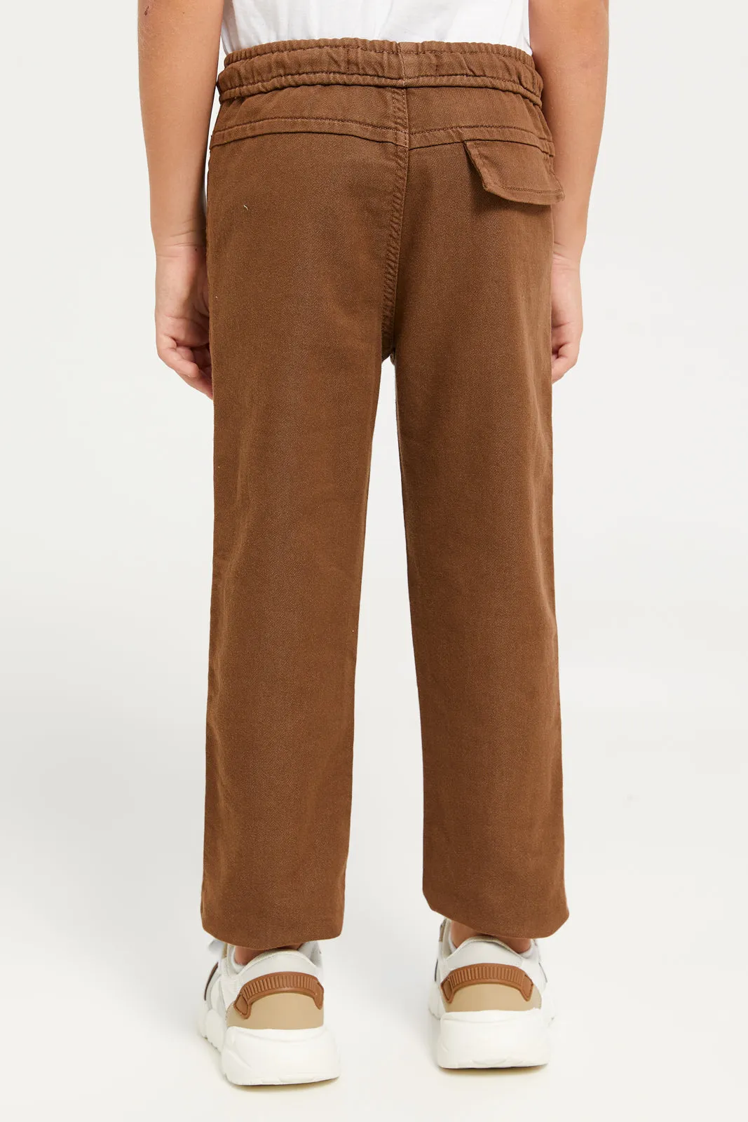 Boys Brown Knitted Denim Jogger sold by Redtag product image thumbnail 3